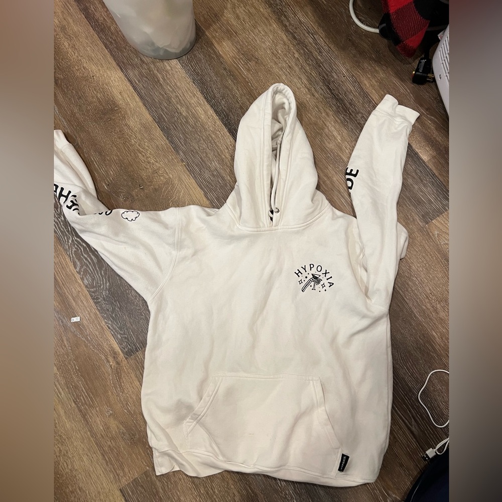 Hyproxia- seek the deep medium sized white sweatshirt. Hoodie